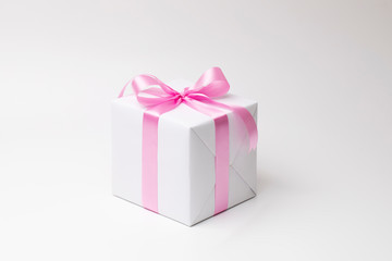White gift box with copy space