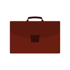 Brown travel bag with luggage on white background