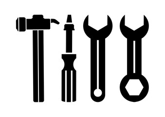 Set of icons of building tools. Vector illustration