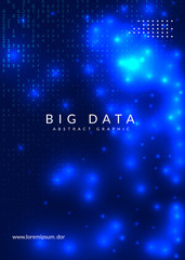 Big data background. Technology for visualization, artificial intelligence, deep learning and quantum computing. Design template for energy concept. Colorful big data backdrop.