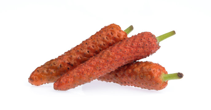  Fresh Long Pepper isolated on white background