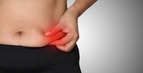 Asian fat women with belly fat.