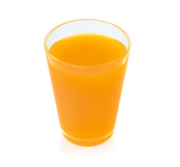 orange juice on white background.