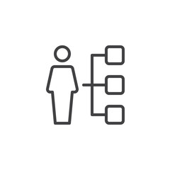 User skills outline icon. linear style sign for mobile concept and web design. Person tasks line vector icon. Symbol, logo illustration. Pixel perfect vector graphics