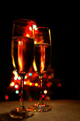 Two champagne glasses
