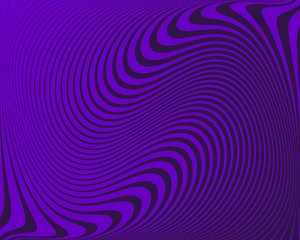 Abstract pattern. Texture with wavy, curves lines. Optical art background. Vector illustration  