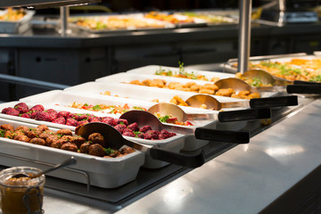 Buffet restaurant, hotel restaurant close up