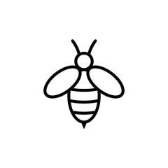 Line art bee icon vector