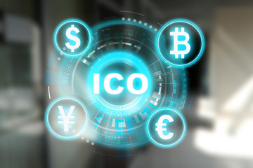 ICO - Initial Coin Offering. Cryptocurrency, FINTECH, Financial market and trading. Investment. Business and Technology concept.