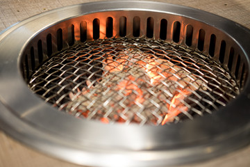 Empty barbecue grills