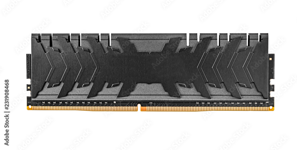 Poster ram ddr4 memory modules isolated on a white background.