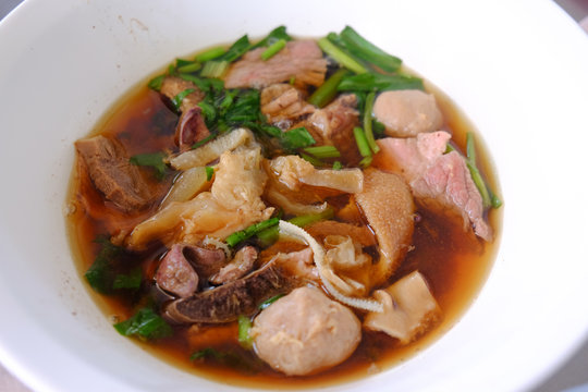 Beef soup in Thai style.