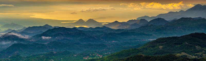 panorama of mountains surrounding Skadar Lake, Montenegro
