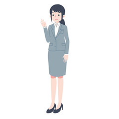 人指し指を立てる女性