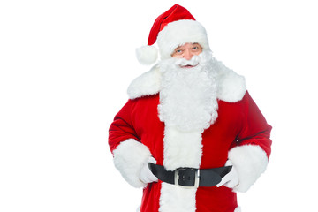 bearded santa claus posing isolated on white