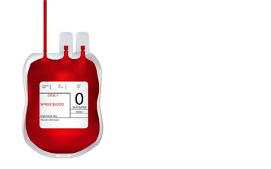 The blood from the blood bag is in the shape of the image, the background is white. - Powered by Adobe