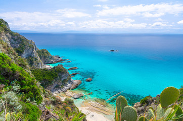 Cape Capo Vaticano aerial panoramic view, Calabria, Southern Italy