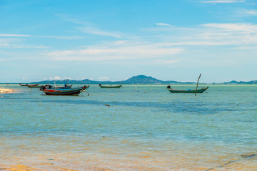 Fototapeta na wymiar Bay with fishing boats, Koh Phangan