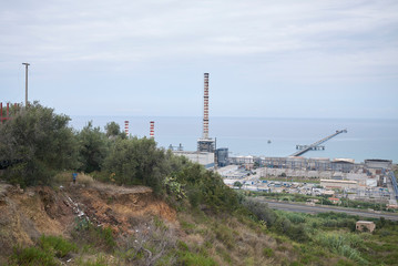 Termini Imerese, Italy - September 09, 2018 : view of Centrale Enel Ettore Majorana in Termini Imerese