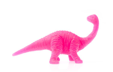 Apatosaurus made out of plastic. dinosaur toy isolated on white background