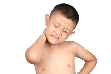 Asian kid with neck pain