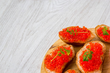 Red caviar, fresh delicacy