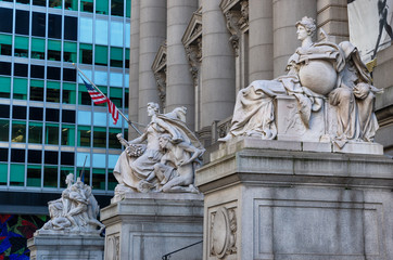 Statue at front exterior of the Alexander Hamilton U.S. Custom House, National Museum of the...