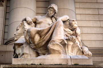 Statue at front exterior of the Alexander Hamilton U.S. Custom House, National Museum of the...