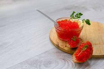 Red caviar, fresh delicacy