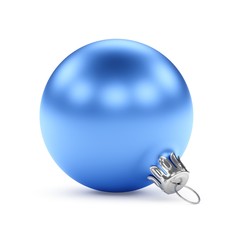 3D rendering Blue Christmas Ball on a white background