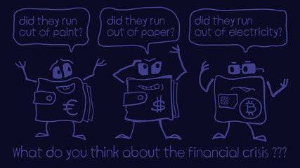Financial crisis caricature. Money illustration
