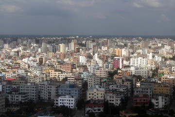 Preparation for landing in Dhaka, Bangladesh as seen from Biman plane