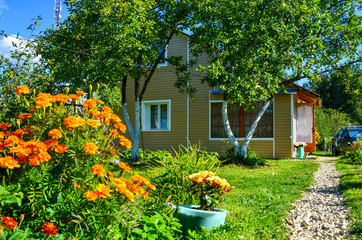 Garden plot with house