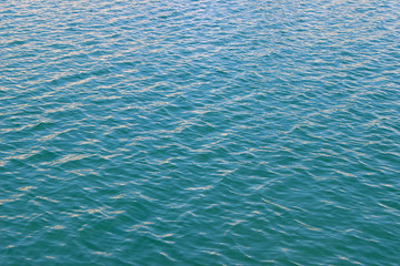 Blue green sea water surface texture summer abstract diagonal wallpaper background detail