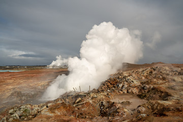 Fototapeta na wymiar Geothermal springs in Iceland