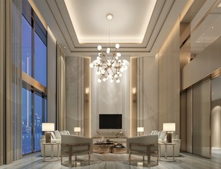 3d render of modern living room