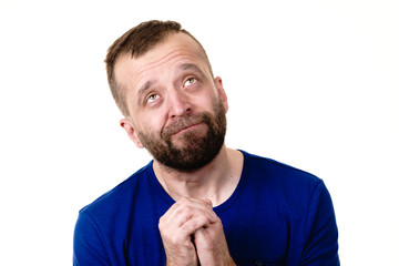 Man begging or apologizing
