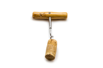 Corkscrew isolated on white background