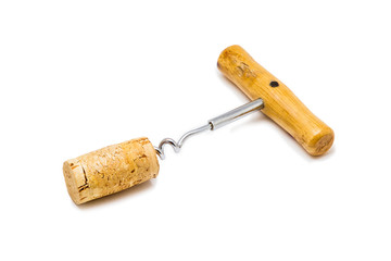 Corkscrew isolated on white background
