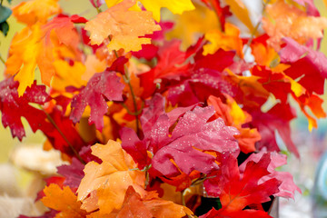 Artificial Autum Leaves with Glitter