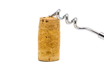 Corkscrew isolated on white background