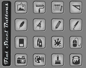 art tools icon set