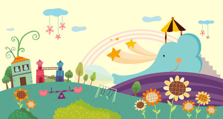 Fototapeta premium view of Playground