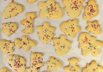 Baking cookies for christmas. Holidays for babies.