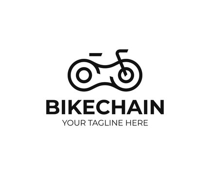 Bicycle chain logo design. Bicycle line art vector design. Bicycle parts logotype