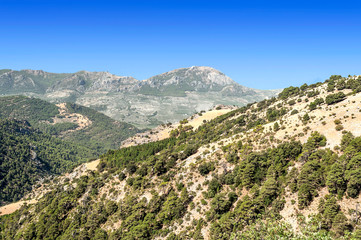 Fototapeta na wymiar Mountains of Sierra de Cazorla in Andalusia