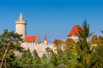 Fototapeta na wymiar gothic Kokorin castle (national cultural landmark), Kokorin valley, Central Bohemia, Czech republic