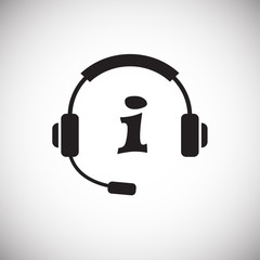 Call centre headset on white background icon