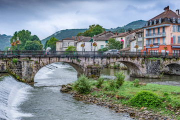 Old bridge of Saint Girons. Ariege France - 231927432