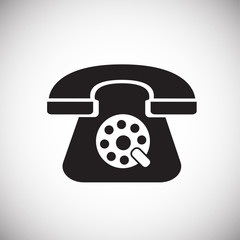 Call center telephone analog on white background icon